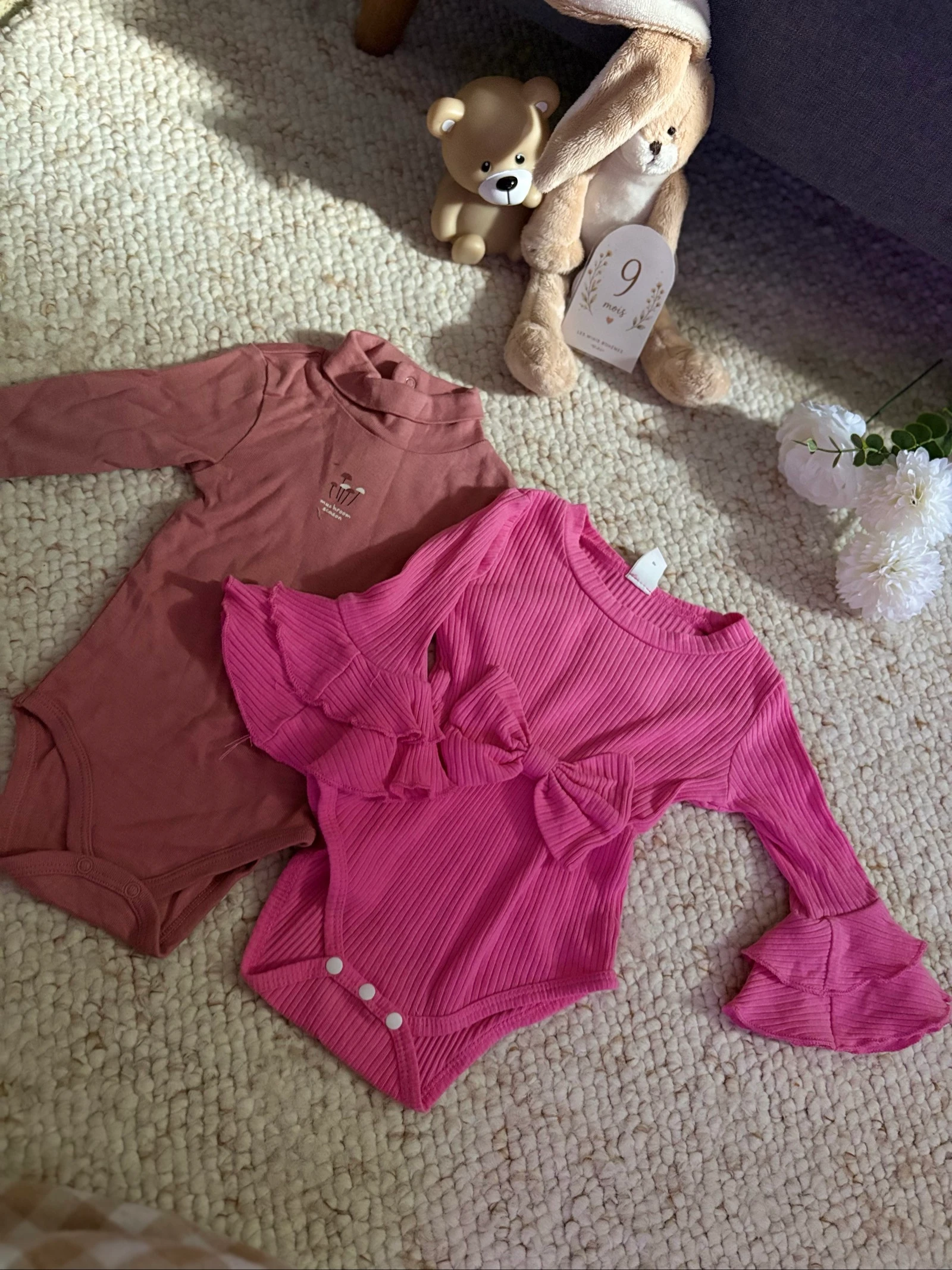🎀 Lot of 2 girls' ML bodysuits – 9 months – photo 2